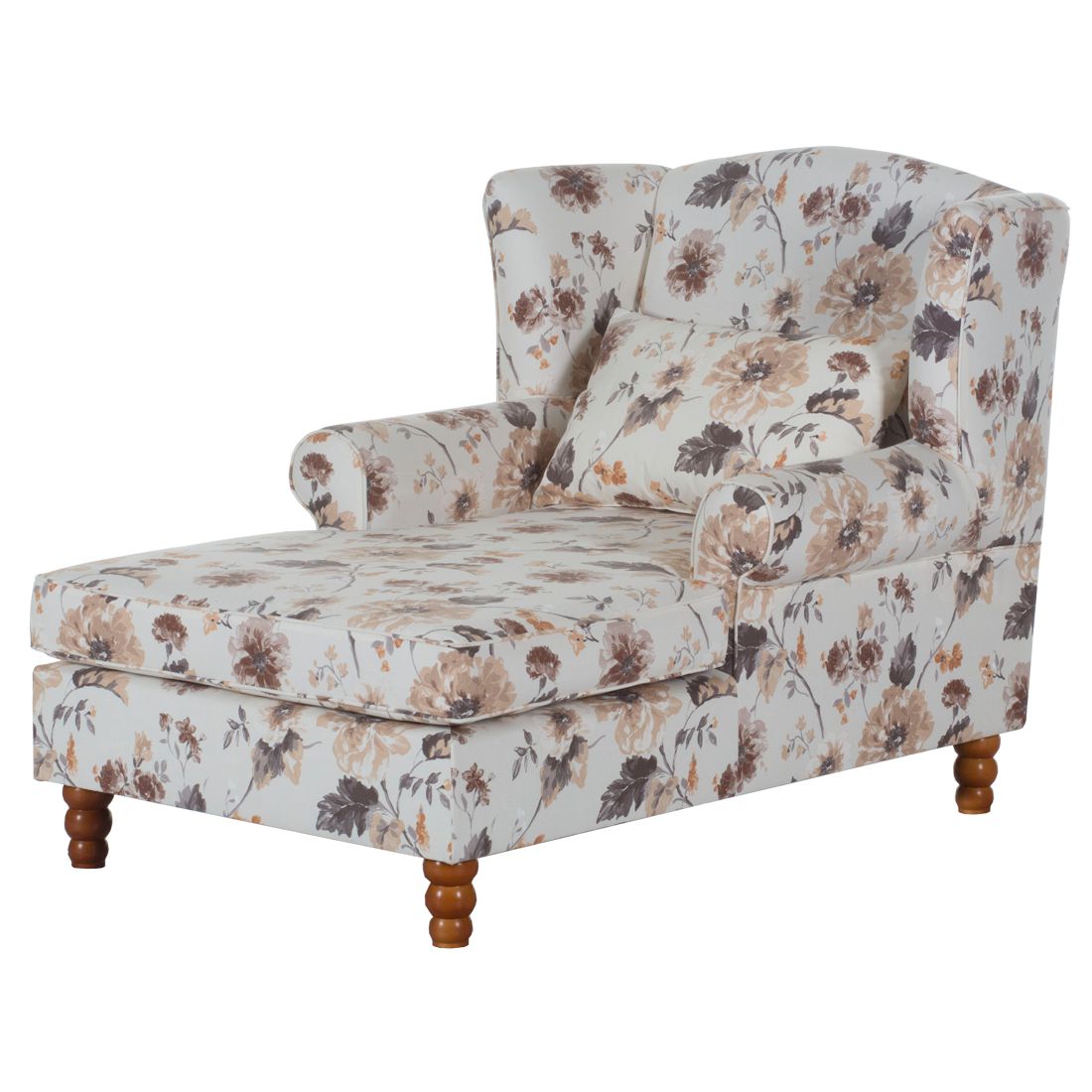 Sessel Stoffbezug Creme Blumenmuster